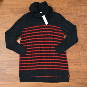 Westbound Navy and Red Cowl Neck Tunic Sweater